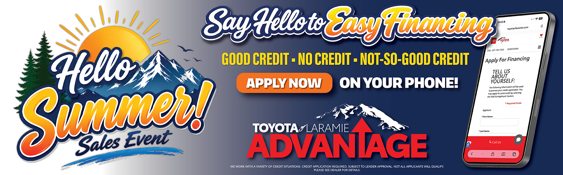 Apply for Financing Now!
