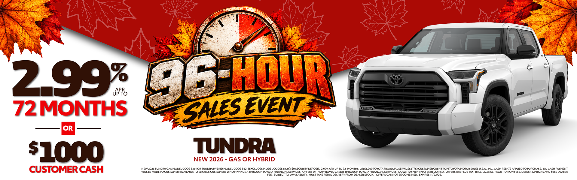 96 Hours of Savings on Tundra!