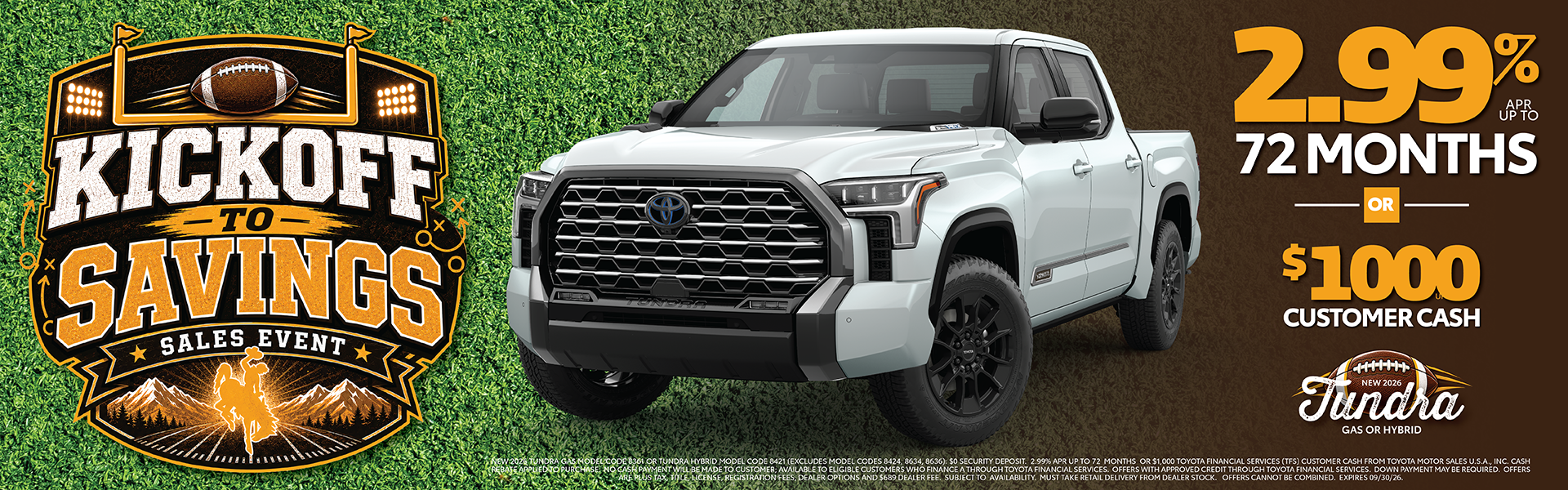 Kickoff to Savings on a New Tundra