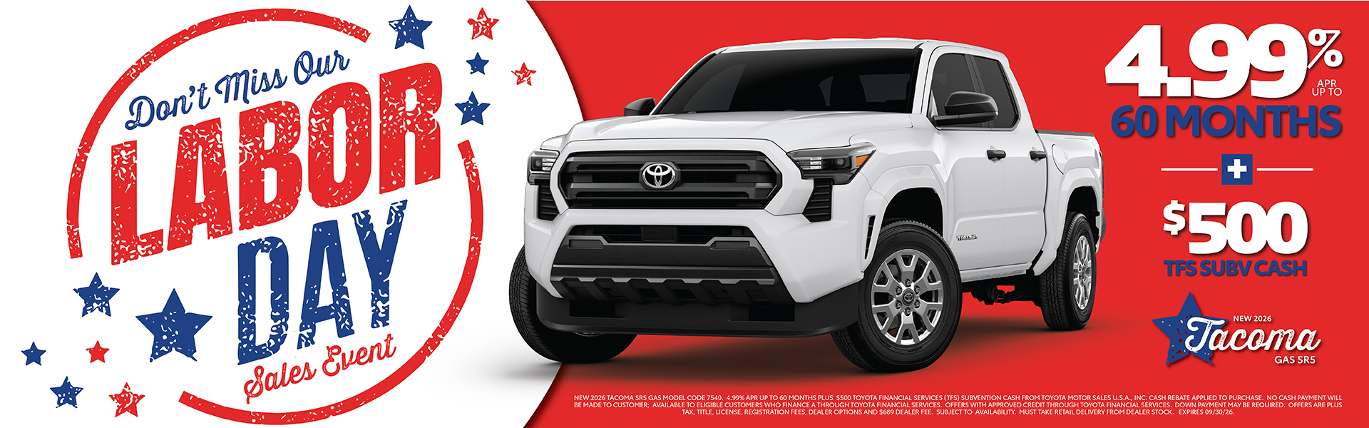 Labor Day Savings on Tacoma