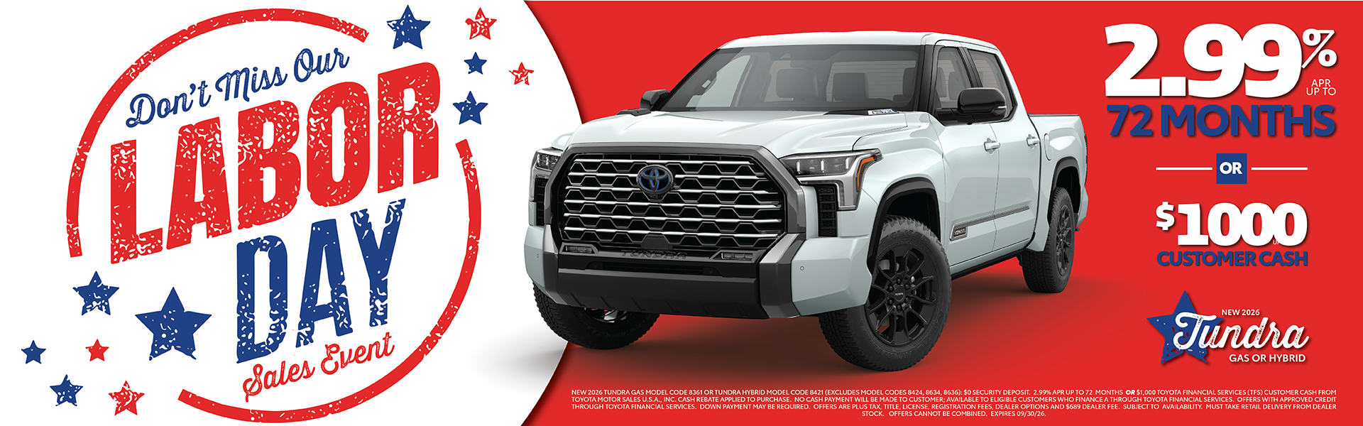 Labor Day Savings on Tundra