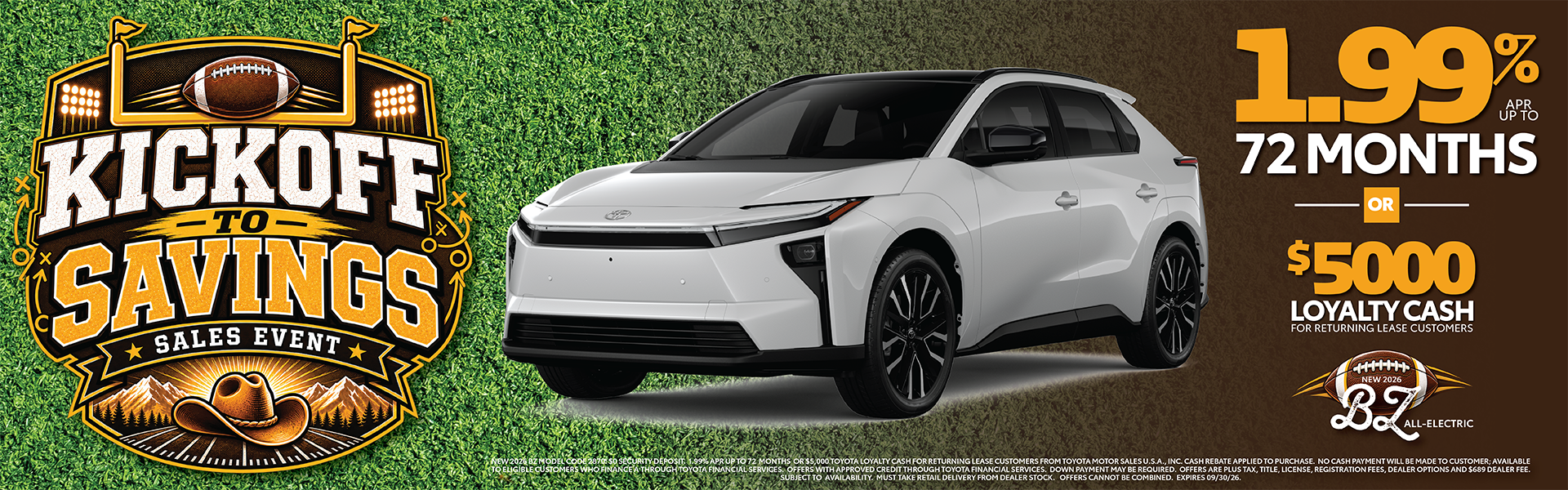 Kickoff to Savings on a New BZ
