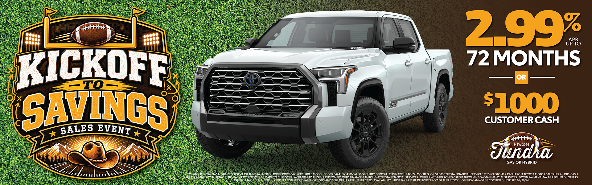 Kickoff to Savings on a New Tundra